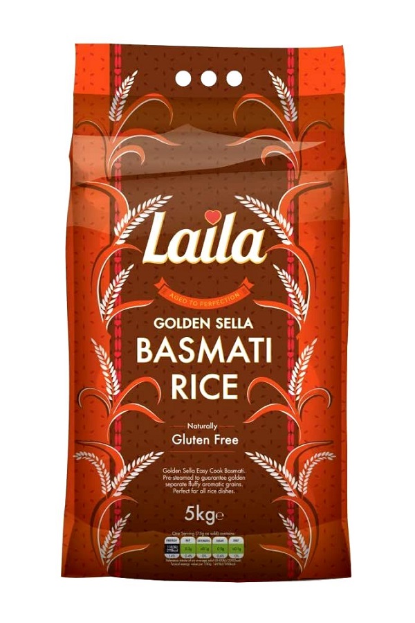 Riso Basmati parboiled Golden Sella - Laila 5 kg.
